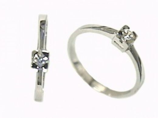 Bague en or blanc 18 kts Brilliant Solitaire 0.10 cts 012440