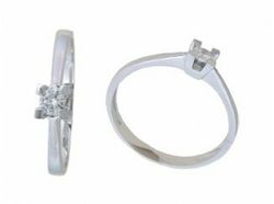 Anillo Oro Blanco 18 kts Solitario Brillante 0.10 cts 013477