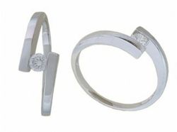 Anillo Oro Blanco 18 kts Solitario Brillante 0.10 cts 013478