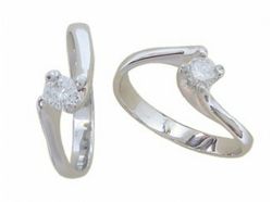 Anillo Oro Blanco 18 kts Solitario Brillante 0.13 cts 016482
