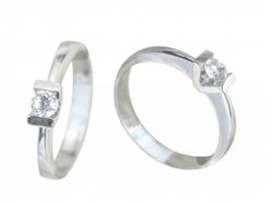 Anillo Oro Blanco 18 kts Solitario Brillante 0.13 cts 016484