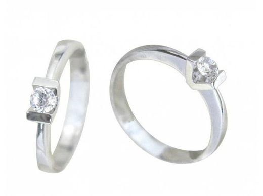 Anell Or Blanc 18 kts Solitari Brillant 0.13 cts 016484