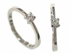 Anillo Oro Blanco 18 kts Solitario Brillante 0.13 cts 019633