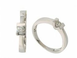 Anillo Oro Blanco 18 kts Solitario Brillante 0.16 cts 016217