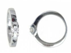 Anillo Oro Blanco 18 kts Solitario Brillante 0.16 cts 016608