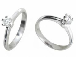 Anillo Oro Blanco 18 kts Solitario Brillante 0.16 cts 017140