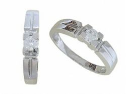 Anillo Oro Blanco 18 kts Solitario Brillante 0.16 cts 019011