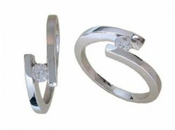 Anillo Oro Blanco 18 kts Solitario Brillante 0.16 cts 019012
