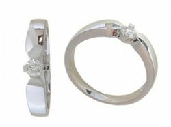 Anillo Oro Blanco 18 kts Solitario Brillante 0.16 cts 019016