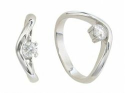 Anillo Oro Blanco 18 kts Solitario Brillante 0.25 cts 010321