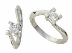 Anillo Oro Blanco 18 kts Solitario Brillante 0.25 cts 010447