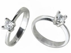Anillo Oro Blanco 18 kts Solitario Brillante 0.25 cts 017256