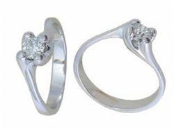 Anillo Oro Blanco 18 kts Solitario Brillante 0.25 cts 019021