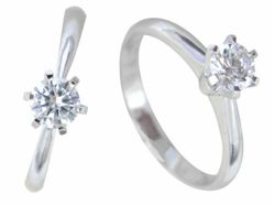 Anillo Oro Blanco 18 kts Solitario Brillante 0.35 cts 017047