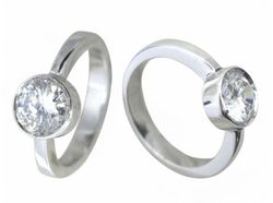 Anillo Oro Blanco 18 kts Solitario Brillante 0.50 cts 915186