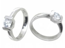 Anillo Oro Blanco 18 kts Solitario Brillante 0.50 cts 916218