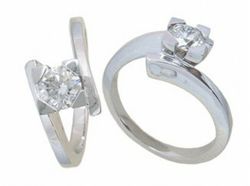 Anillo Oro Blanco 18 kts Solitario Brillante 0.50 cts 919025