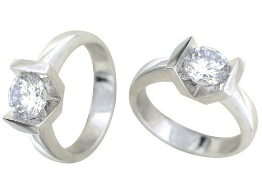 Solitaire Brilliant 18 kt anel de ouro branco 1,00 cts 916186