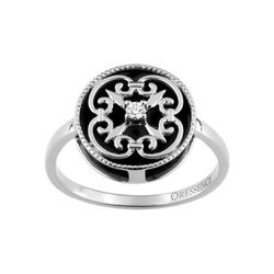 Anillo Oro Blanco 18kts (18)1.5510.21 Babylone 3.00 Ónix 0.04ct GH SI Diamantes
