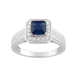 Anillo Oro Blanco 18kts Argyor MRM (18)1.2262.S1 Piedra Zafiro C. Diamantes HG-P1 0,36ct