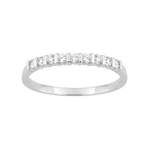 Anillo Oro Blanco 18kts Argyor-MRM (18)1.231.31 Semi-Alianza 9 Diamantes 0,18ct