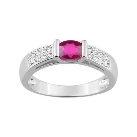 Anillo Oro Blanco 18kts Argyor MRM (18)1.7206.R1 Piedra Rubí C. Diamantes HG-P1 0,13ct