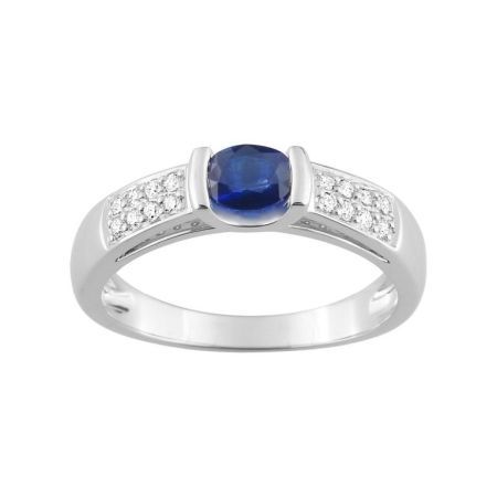 Anillo Oro Blanco 18kts Argyor MRM (18)1.7206.S1 Piedra Zafiro C. Diamantes HG-P1 0,13ct