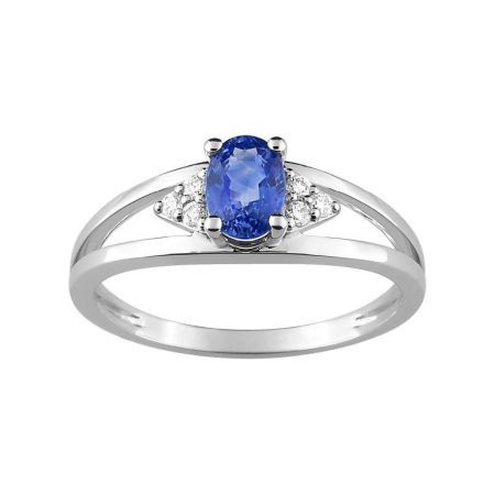 Anillo Oro Blanco 18kts Argyor MRM (18)1.7207.S1 Piedra Zafiro C. Diamantes HG-P1 0,08ct