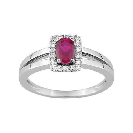 Anillo Oro Blanco 18kts Argyor MRM (18)1.7210.R1 Piedra Rubí C. Diamantes HG-P1 0,01ct