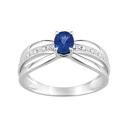Anillo Oro Blanco 18kts Argyor MRM (18)1.7211.S1 Piedra Zafiro C. Diamantes HG-P1 0,03ct