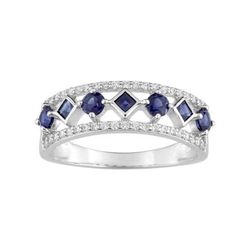 Anillo Oro Blanco 18kts Argyor MRM (18)1.7418.S1 Piedras Zafiro C. Circonitas