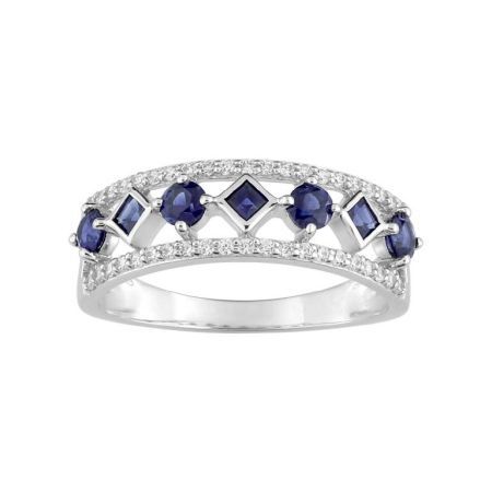 Anillo Oro Blanco 18kts Argyor MRM (18)1.7418.S1 Piedras Zafiro C. Circonitas