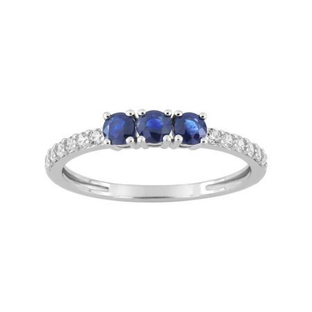 Anillo Oro Blanco 18kts Argyor MRM (18)1.7434.S1 Piedras Zafiro C. Circonitas