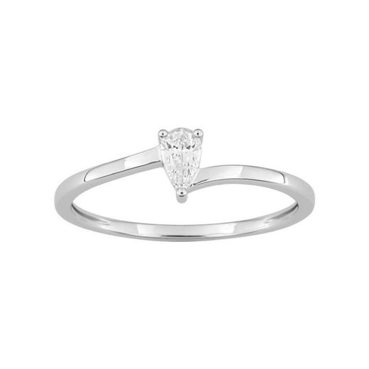 Anel de ouro branco 18k Argyor-MRM (18)1.7488.21 Anel de noivado com diamante em forma de lágrima curva