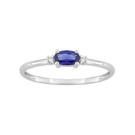 Anillo Oro Blanco 18kts Argyor MRM (18)1.7518.S1 Piedra Zafiro C. Diamantes HG-P1 0,02ct