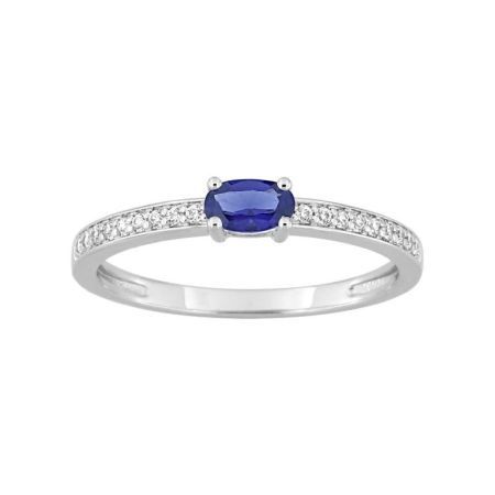 Anillo Oro Blanco 18kts Argyor MRM (18)1.7519.S1 Piedra Zafiro C. Diamantes HG-P1 0,09ct