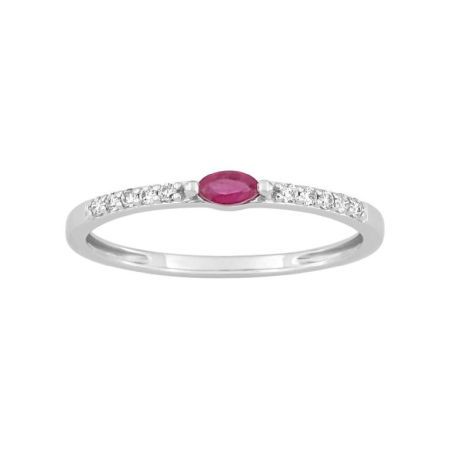 Anillo Oro Blanco 18kts Argyor MRM (18)1.7556.R1 Piedra Rubí C. Diamantes HG-P1 0,08ct
