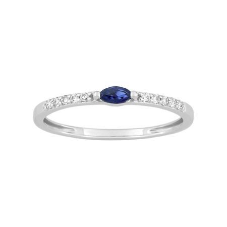 Anillo Oro Blanco 18kts Argyor MRM (18)1.7556.S1 Piedra Zafiro C. Diamantes HG-P1 0,08ct