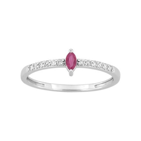 Anillo Oro Blanco 18kts Argyor MRM (18)1.7557.R1 Piedra Rubí C. Diamantes HG-P1 0,10ct