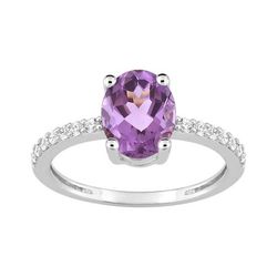 Anillo Oro Blanco 18kts Argyor MRM (18)1.7730.A1 Piedra Amatista Circonitas