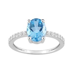 Anillo Oro Blanco 18kts Argyor MRM (18)1.7730.T1 Piedra Topacio Azul 2,83ct - Circonitas