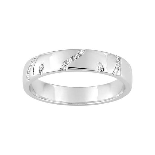 18kt White Gold Ring Argyor-MRM (18)3C019GB4 Diamond Wedding Band 0.10ct