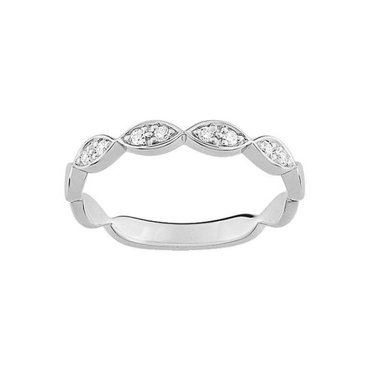 Bague en or blanc 18 carats Argyor-MRM (18)3C069GB4, alliance en diamants 0,10 ct
