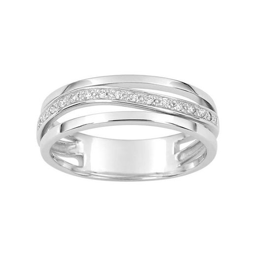 18kt White Gold Ring Argyor-MRM (18)3C107GB5 Diamond Wedding Band 0.08ct