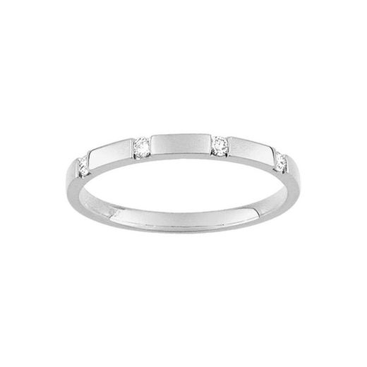 Anillo Oro Blanco 18kts Argyor-MRM (18)3F030GB2 Alianza Diamantes 0,10ct