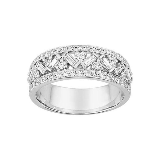 Bague en or blanc 18 carats Argyor-MRM (18)3F035GB3, alliance en diamant de 0,85 ct