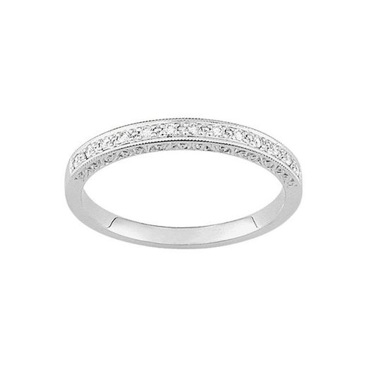 Bague en or blanc 18 carats Argyor-MRM (18)3F600GB, alliance en diamants 0,08 ct