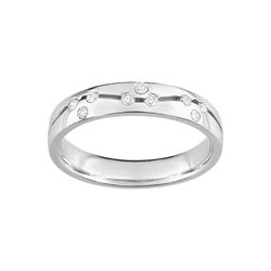 Anillo Oro Blanco 18kts Argyor-MRM (18)3N026GB4 Alianza Con Diamantes GH-P1 0,16ct