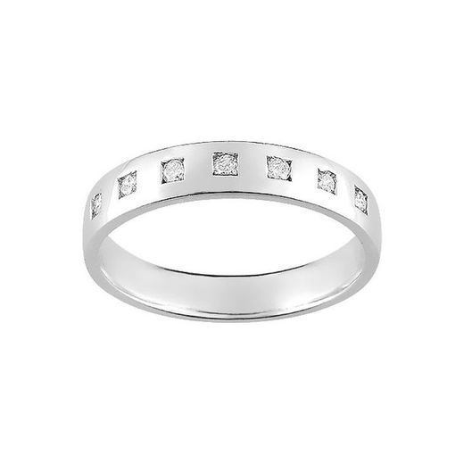 Anillo Oro Blanco 18kts Argyor-MRM (18)3N030GB4 Alianza Con Diamantes GH-P1 0,14ct