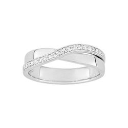 Anillo Oro Blanco 18kts Argyor-MRM (18)3R006GB5 Alianza Cruzada Con Diamantes GH-P1 0,13ct